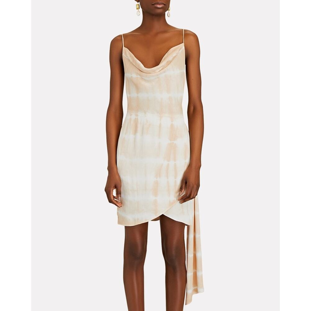 SAYLOR Mykonos Yellow Tie-Dye Mini Slip Dress